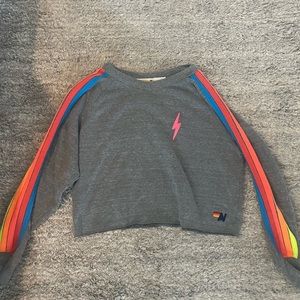 aviator nation cropped crew neck